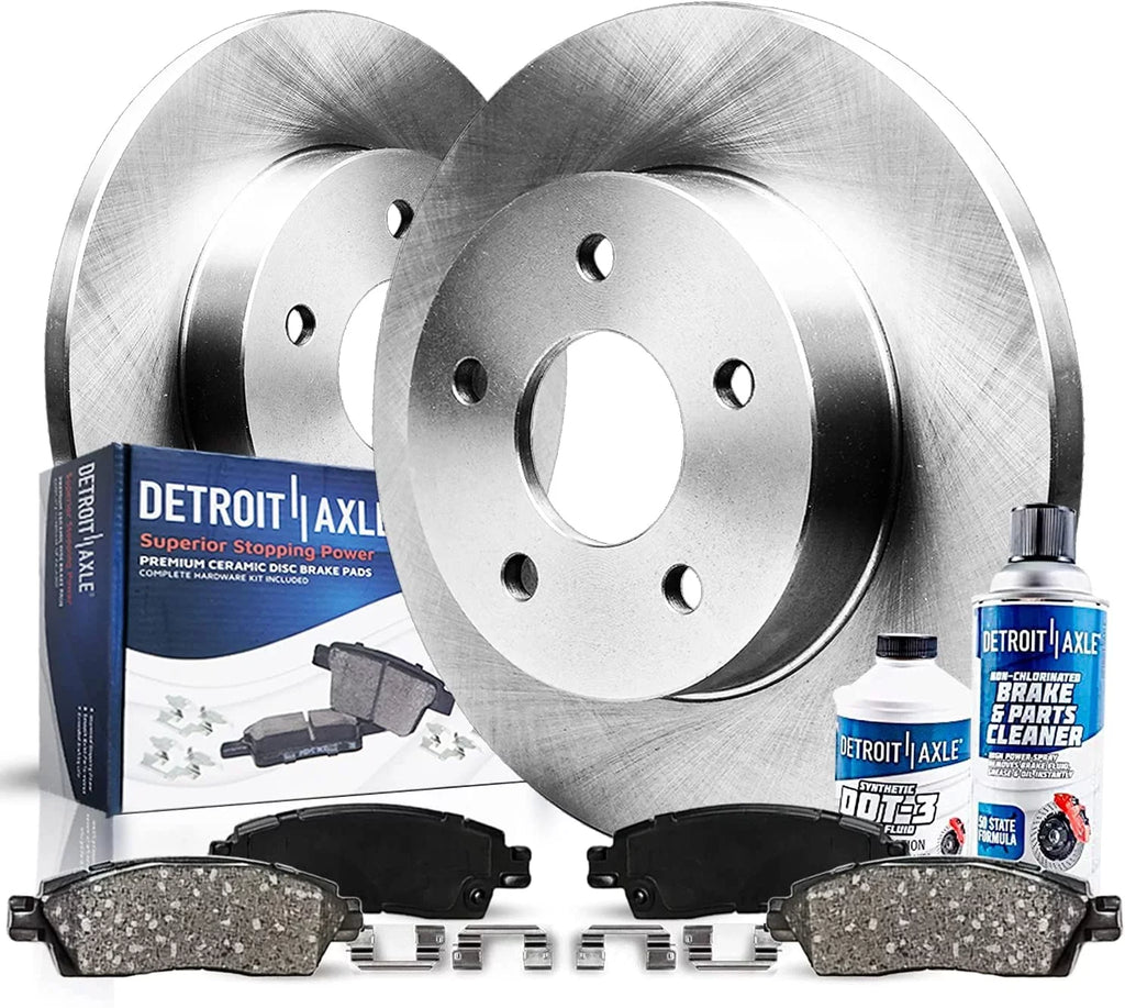 Detroit Axle - Rear Brake Kit for Dodge Grand Caravan Journey Chrysler Town & Country VW Routan Storage C/V [w/SINGLE Piston Calipers] Disc Brake Rotors Replacement Memory Brakes Pads: 12" inch Rotor