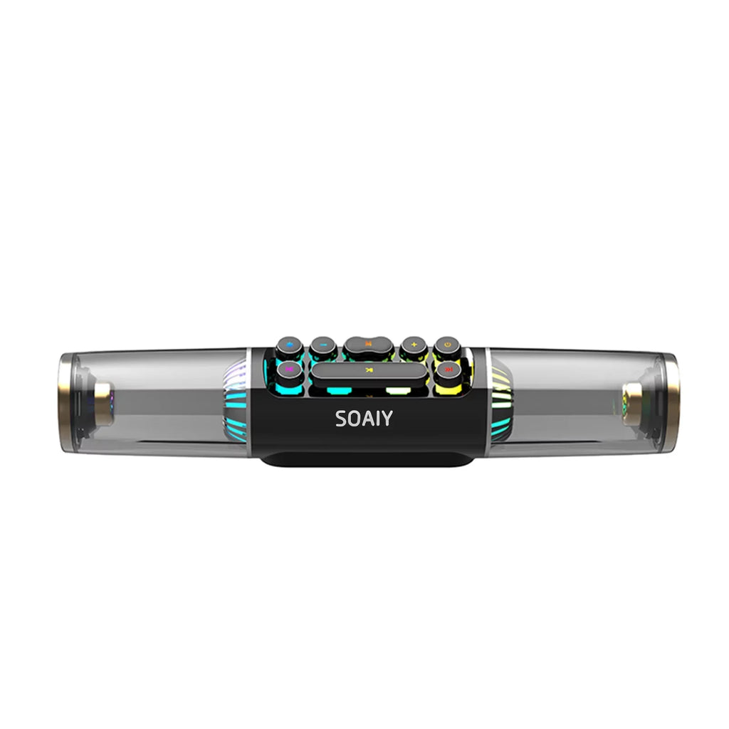 Andoer soaiy SH19 HiFi Speaker Computer Subwoofer RGB Bass Sound Bar Stereo Music Player Sound Box TF Port 3.5mm Audio Input for PC Smartphone Tablet