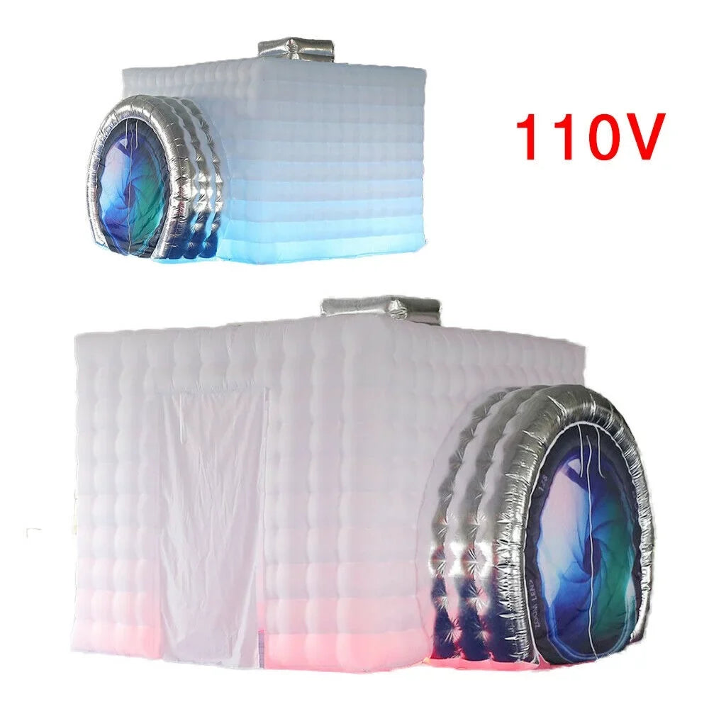 TOOL1SHOoo 2.5M White Inflatable Photo Booth Air Tent&Blower Portable Photobooth+ LED Light
