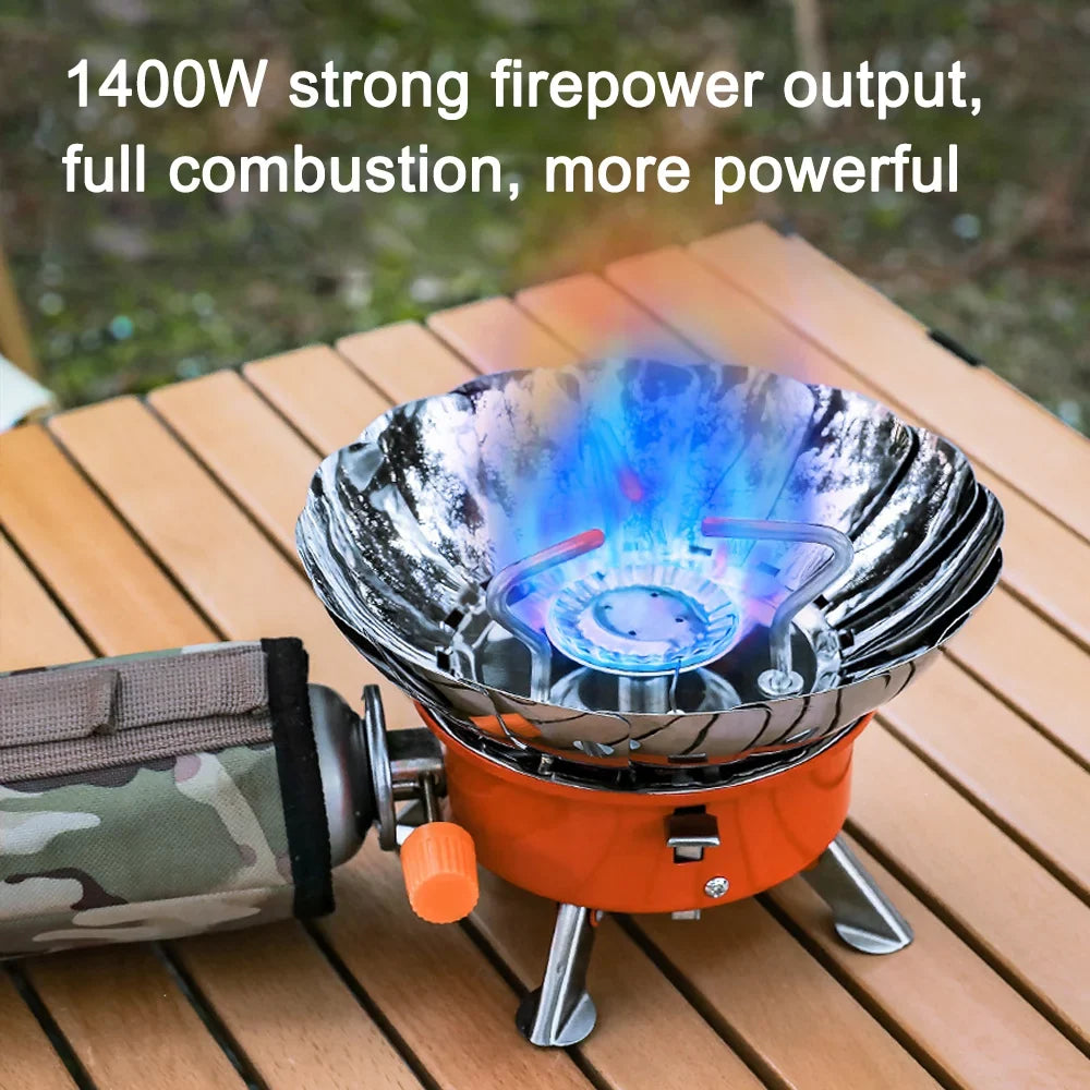Apexeon Camping Hiking Furnace Gas Cooker, Portable Electronic Ignition Stove, Foldable Design