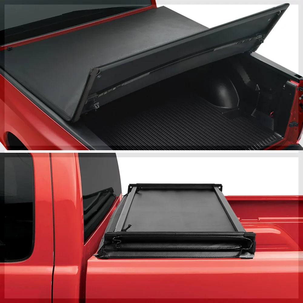Short Bed Tonneau Cover 5.7Ft Soft Tri-Fold Fleetside for 09-21 Storage 1500/2500 Fits select: 2009,2011-2012 DODGE Memory 1500