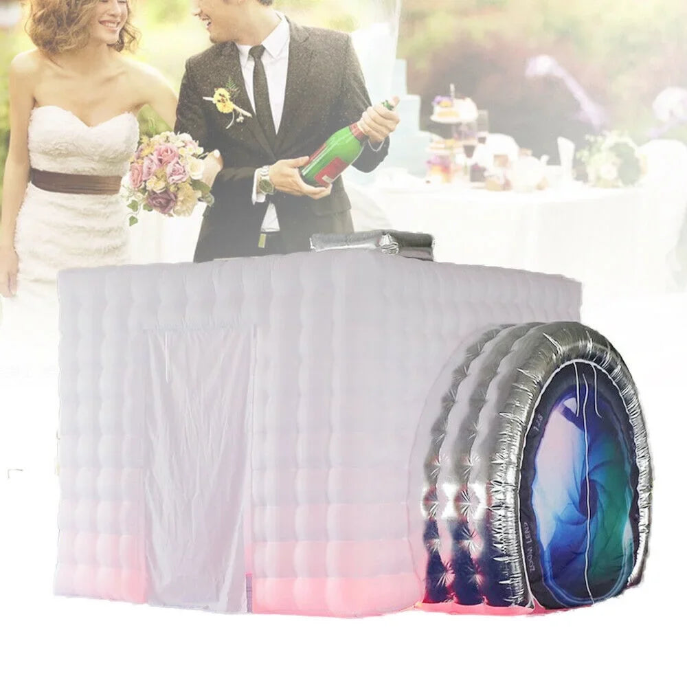 TOOL1SHOoo 2.5M White Inflatable Photo Booth Air Tent&Blower Portable Photobooth+ LED Light