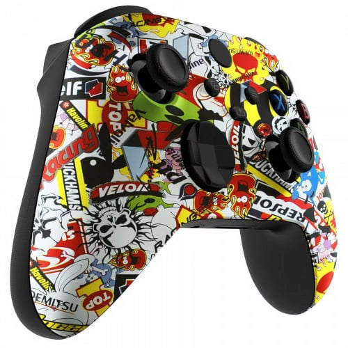 "Sticker Bomb" Xbox One X UN-MODDED Custom Controller Unique Design (with 3.5 jack)