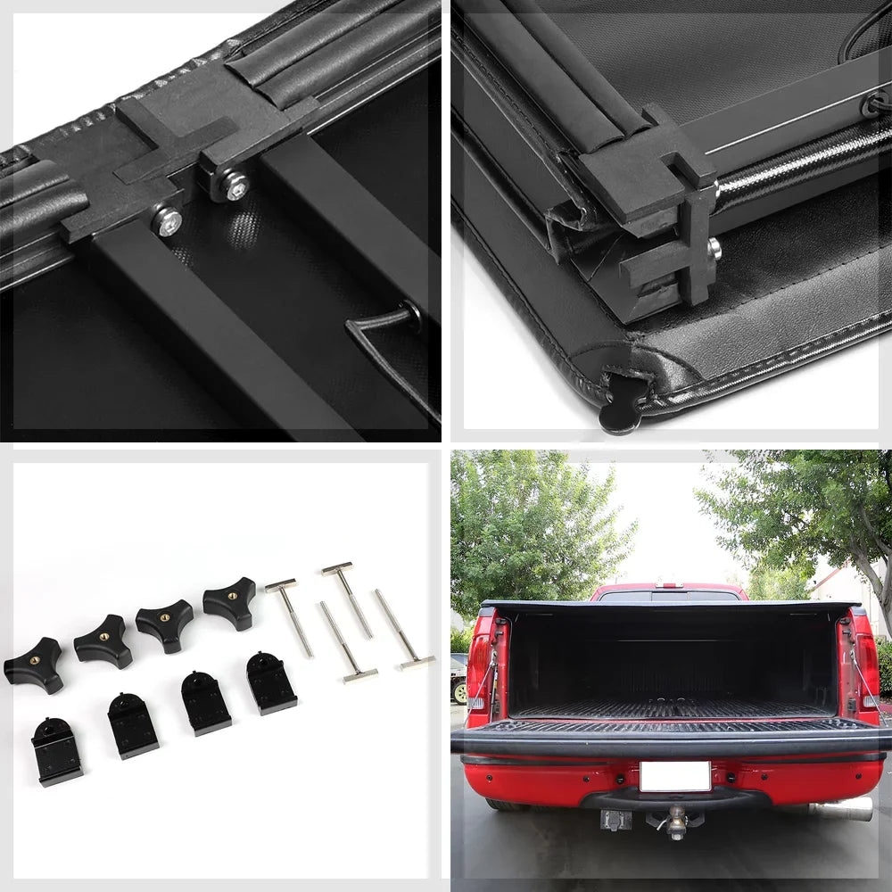 Short Bed Tonneau Cover 5.7Ft Soft Tri-Fold Fleetside for 09-21 Storage 1500/2500 Fits select: 2009,2011-2012 DODGE Memory 1500