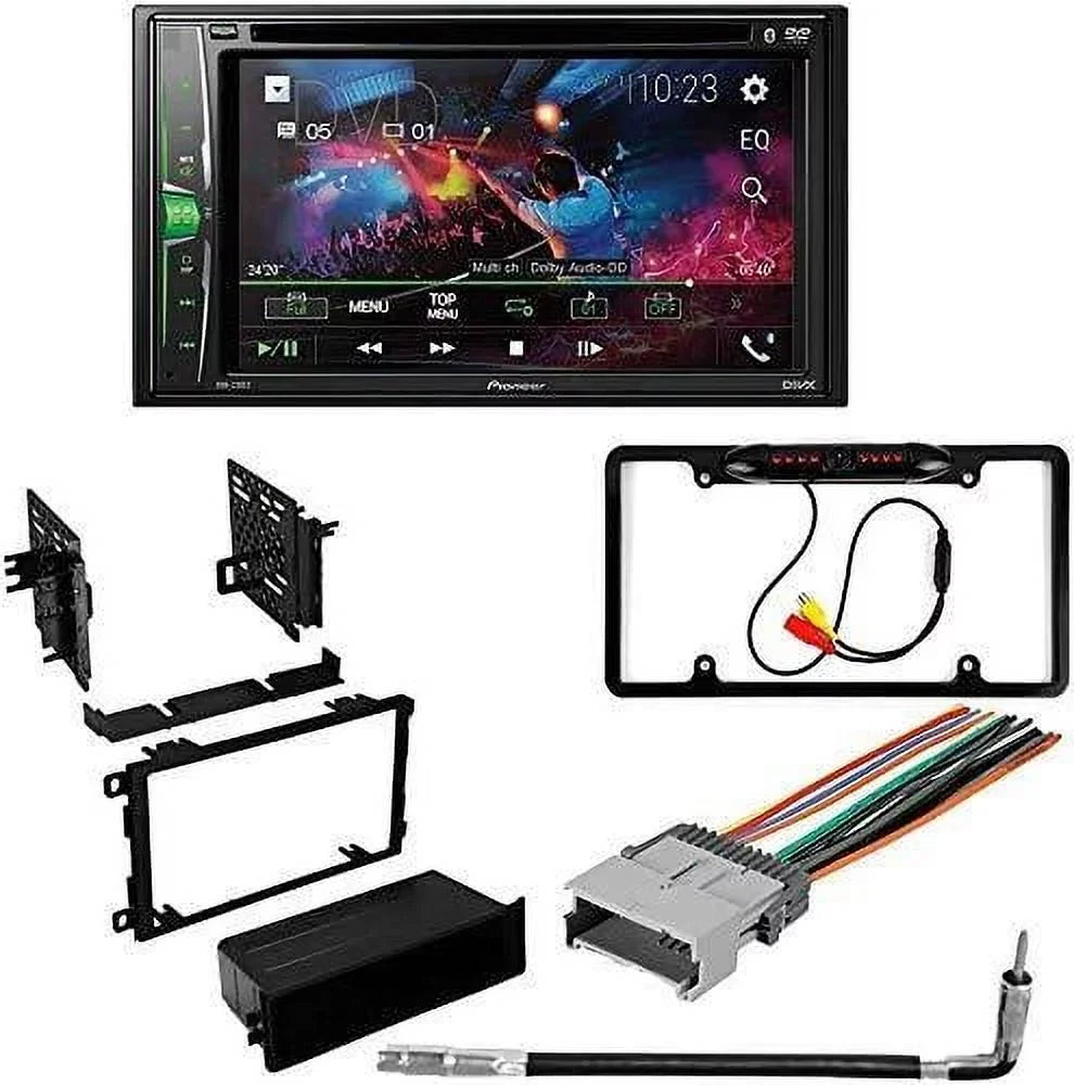 KIT4858 Bundle for 2003-2006 Chevrolet Suburban W/ Pioneer AVH-241EX Double DIN Car Stereo with Bluetooth/Backup Camera/Installation Kit/in-Dash DVD/CD AM/FM 6.2" Display Digital Media Receiver