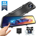 4K 12" Mirror Dash Cam - Vantop H612T Front & Rear View Dash Camera, IPS Touch Panel Voice Control Cars Mirror Camera W/Night Vision Parking Monitor
