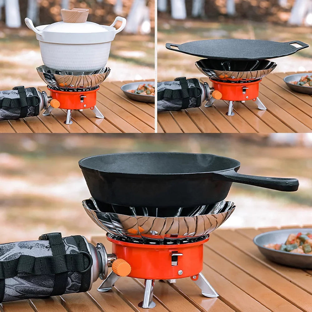 Apexeon Camping Hiking Furnace Gas Cooker, Portable Electronic Ignition Stove, Foldable Design