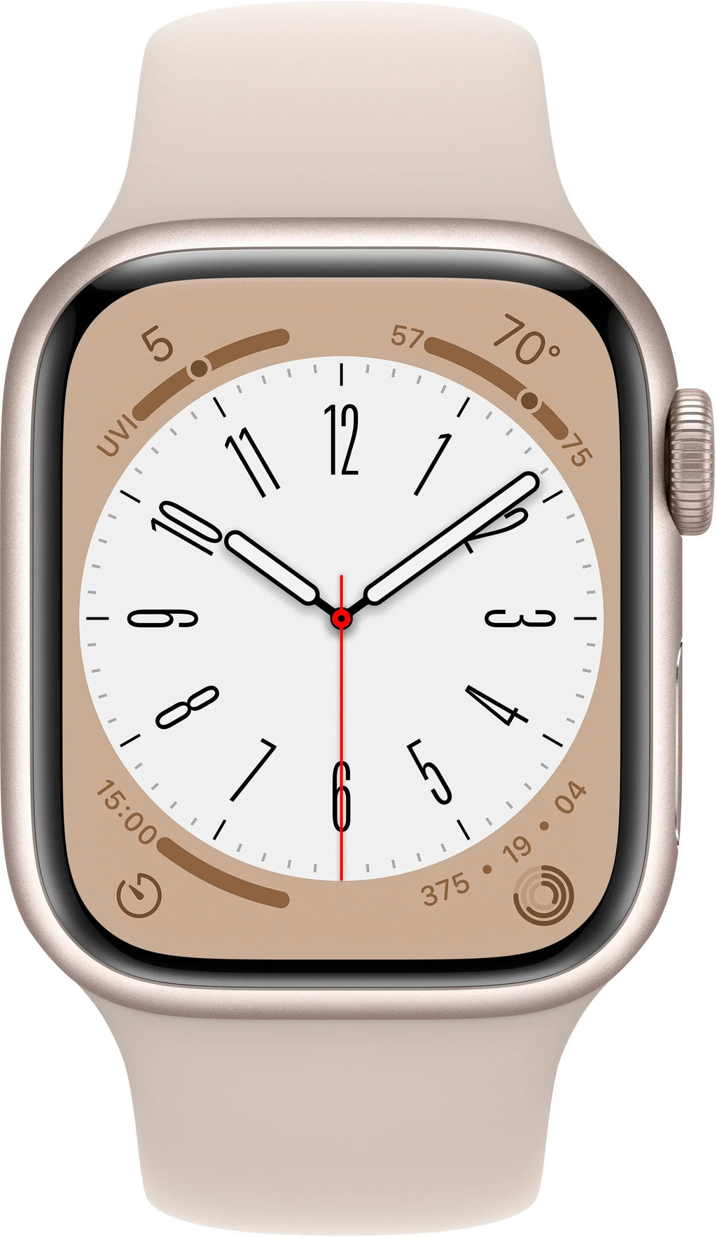 Restored Apple Watch Gen 8 Series 8 41mm Starlight Aluminum Starlight Sport Band MNUF3LL/A (Refurbished)