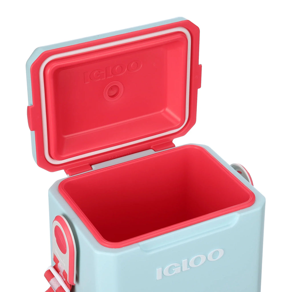 Igloo 11 Qt Tag-a-Long Hard Sided Cooler, Blue Aqua and Red