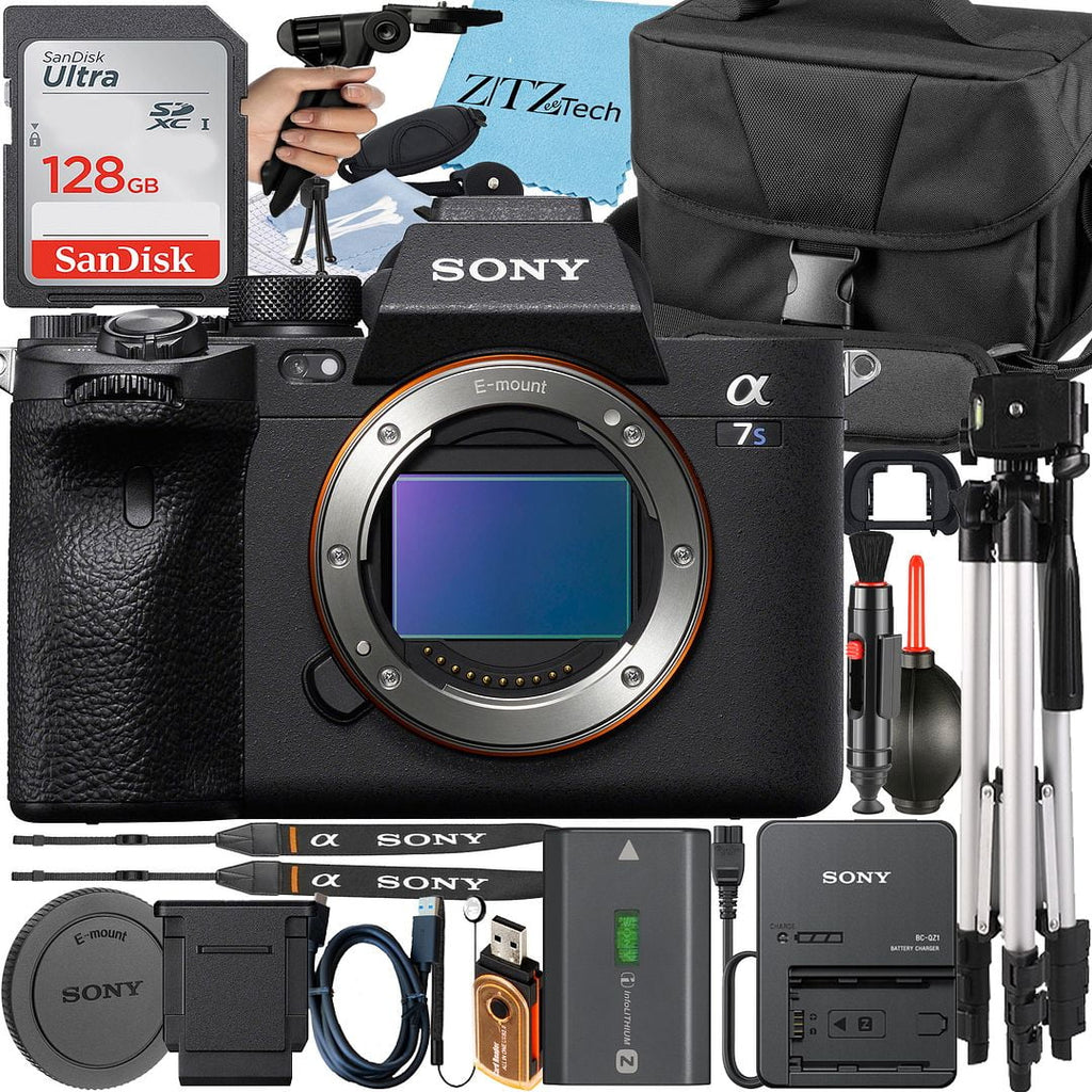 Sony a7S III Mirrorless Camera + Tripod + 128GB Memory Card + Case + ZeeTech Accessory Bundle