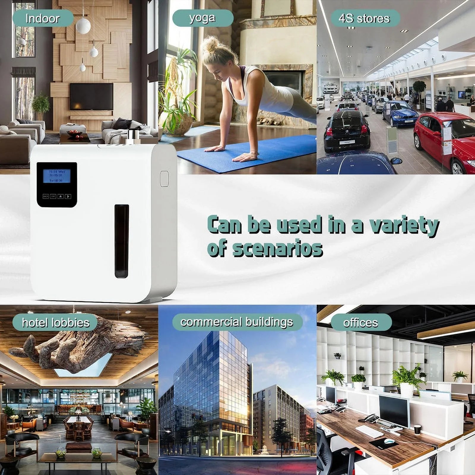 Scent Air Machine for Home,Waterless Essential Oil Diffuser 300ml, HVAC Essential Oil Scent Diffuser for Offices Homes Hotels Commercial Buildings Up to 1500 Sq. Ft