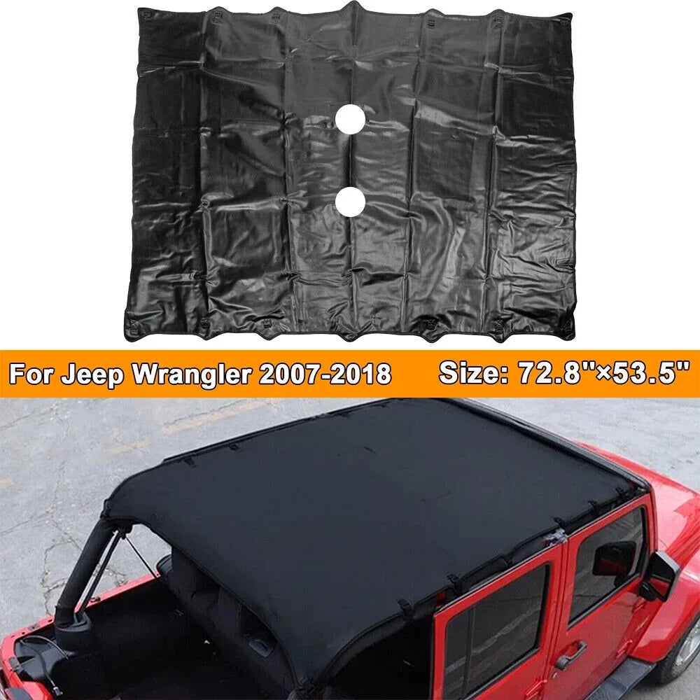 Paddsun For Jeep Wrangler JK JKU 07-2018 Waterproof Leather Sunshade Top Roof Cover