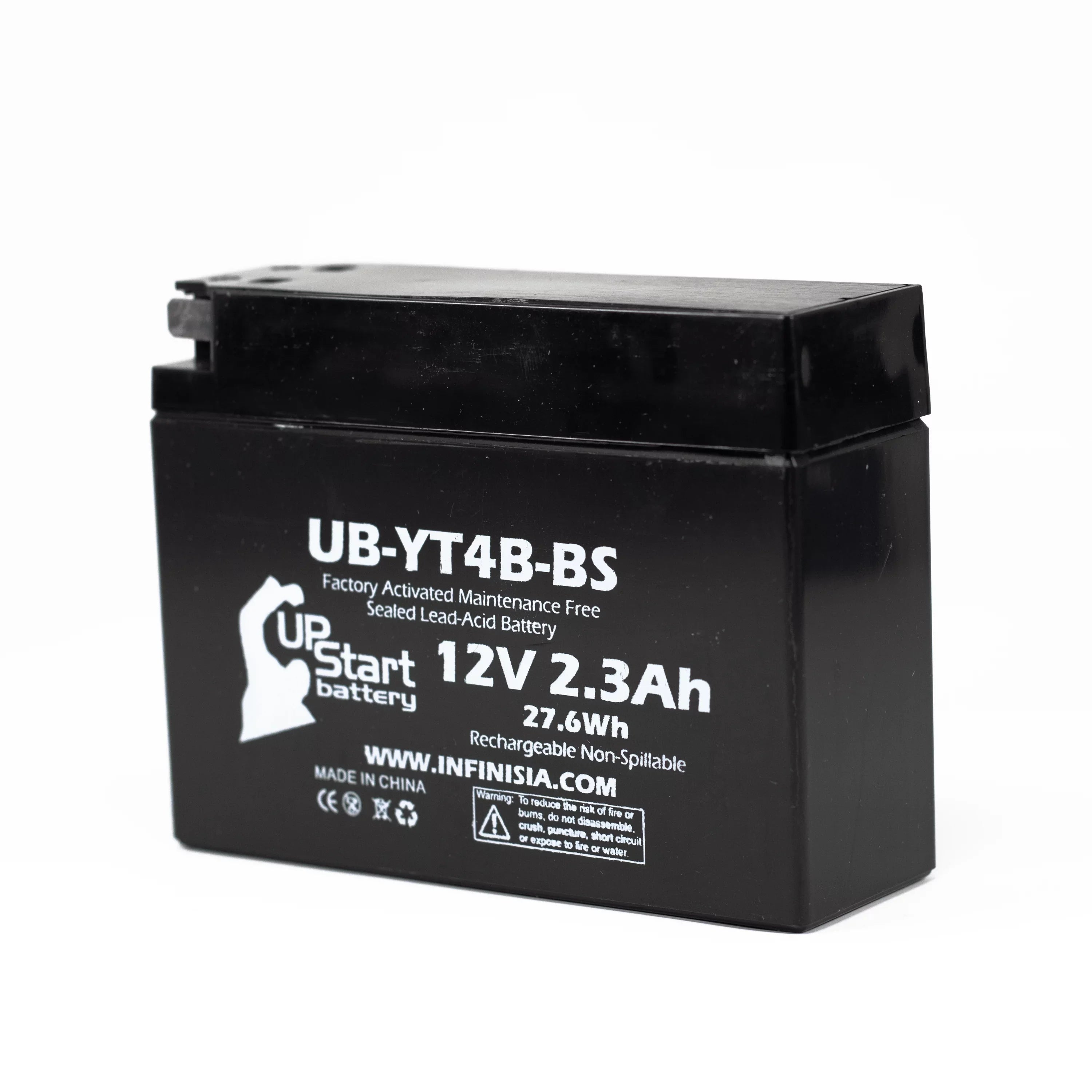 4-Pack UpStart Energy Source Replacement for 2010 Yamaha SR400 (FI) 400CC Factory Activated, Maintenance Free, Motorcycle Energy Source - 12V, 2.3Ah, UB-YT4B-BS