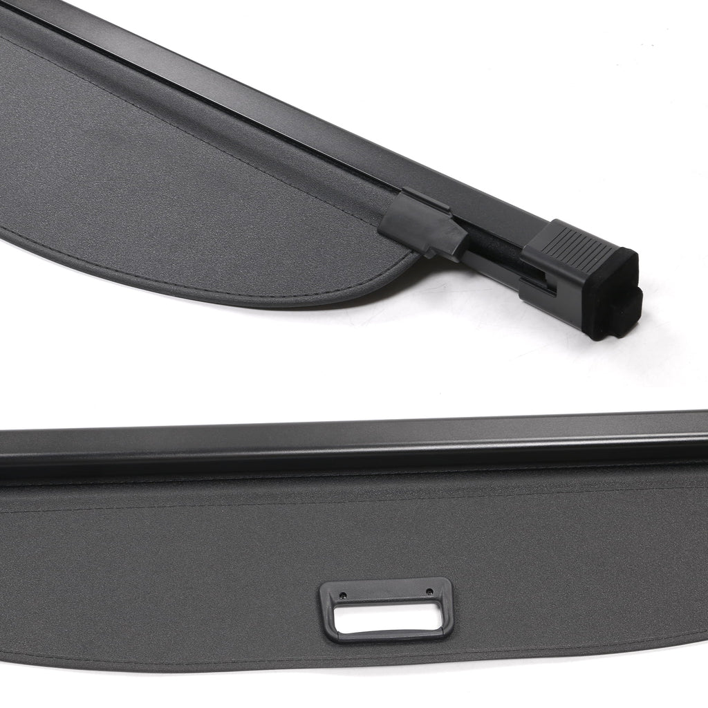 Ikon Motorsports Cargo Cover Compatible With 2021-2023 Nissan Rogue All Models PVC & Aluminum Rod Black Security Rear Trunk Cover Security Retractable Shield