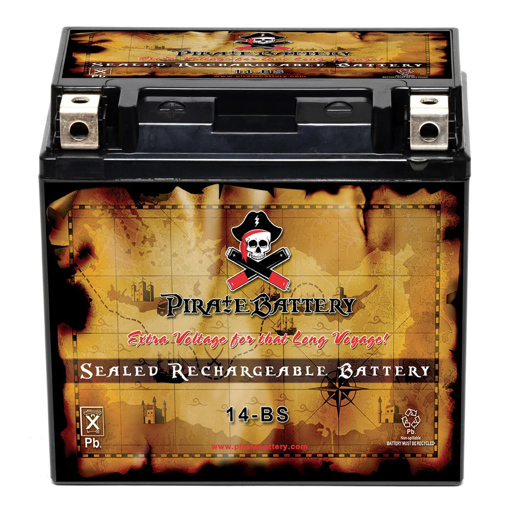 Pirate Energy Source YTX14-BS (14-BS 12 Volt,12 Ah, 200 CCA) Motorcycle Energy Source for Kawasaki 800cc Vn800-a, B, C, E Vulcan, Classic, Drifter 1995