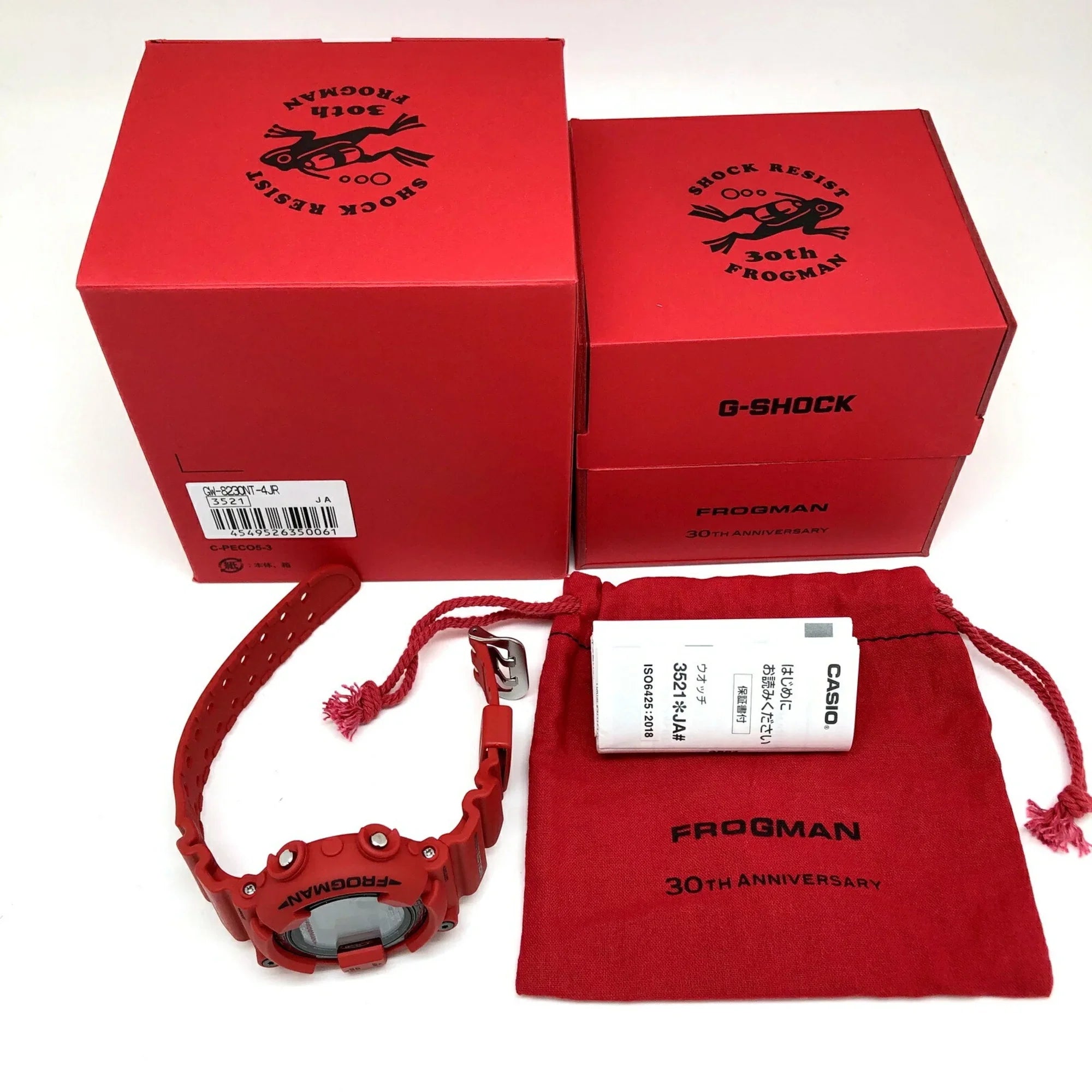 Pre-Owned CASIO Casio G-SHOCK Watch GW-8230NT-4JR FROGMAN 30th Anniversary Reprint Model Red Digital Tough Solar Men's ITWD1QAESCTM (Good)