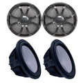 Two Wet Sounds Revo 10" Subwoofers & Grills - Black Subwoofers & Black Closed Face SW Grills - 4 Ohm