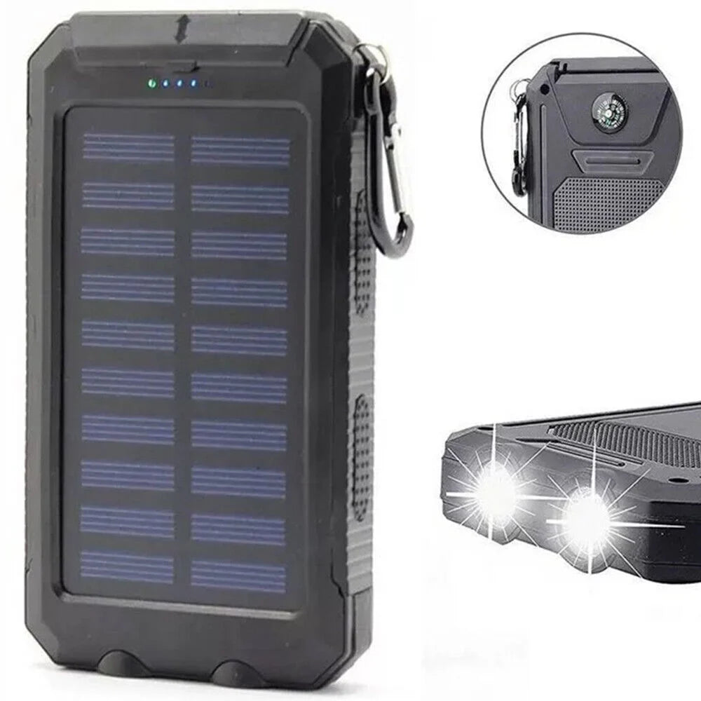 500000mAh USB External Solar Power Bank LED Power Unit Charger for Cell Phone