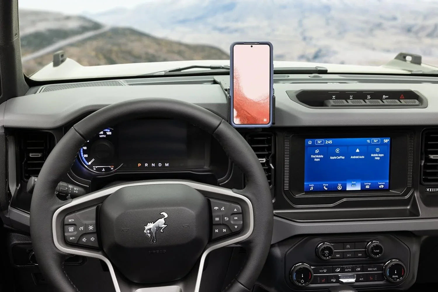 Scosche PC855700 ProClip Center Dash Phone Mount Compatible with 2021-2023 Ford Bronco SUVs (Mounting Base Only)