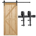 Easyfashion Arrow Design Black Steel Single-door 6 Ft Sliding Track Barn Door Hanging Hardware Kit