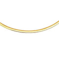 14K Yellow Gold And Sterling Silver 2-Tone Gold Reversible 5mm Domed Omega Chain 18 Inches