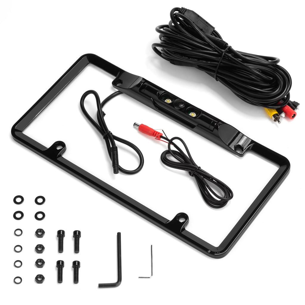 BOYO VTL300CL - Storage License Plate Backup Camera with Parking Lines and LED Lights (Black)