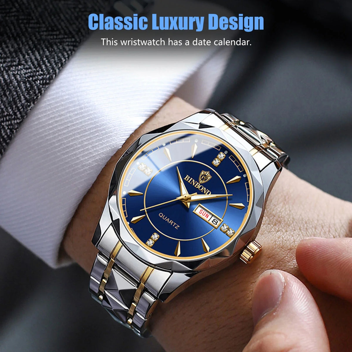 Waterproof Men's Watch Classic Stainless Steel Quartz Luminous Business Luxury