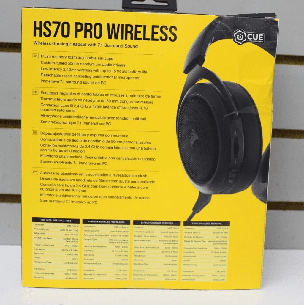 CORSAIR - HS70 PRO Wireless 7.1 Surround Sound Gaming Headset for PC, PS5, an...