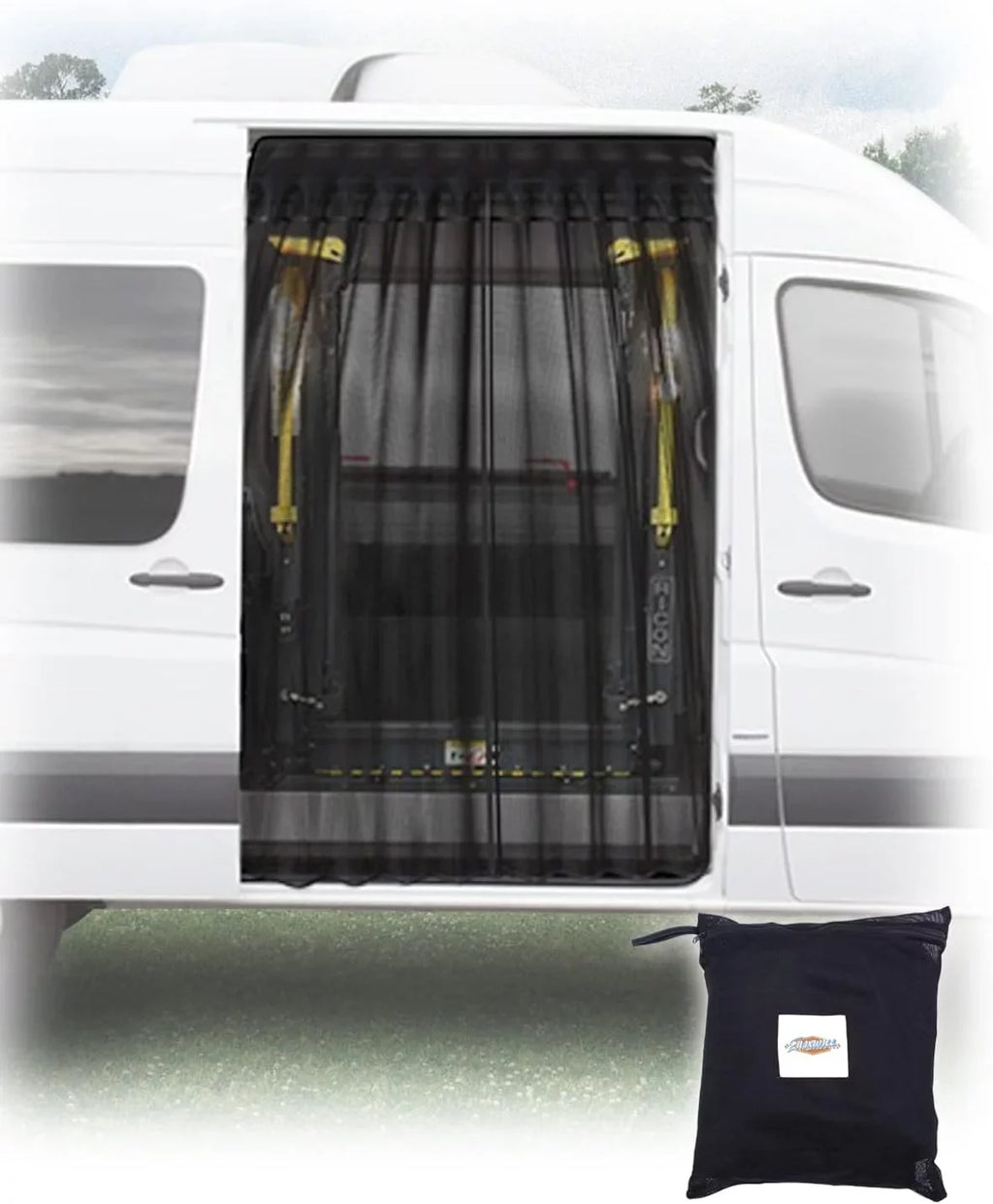 ELITEWILL Side Sliding Door Bug Monitor Suitable for Mercedes Benz Sprinter Van Mid and High Roof, Ford Transit, Promaster, and Other Camping Vehicles (Magnetic Suction)