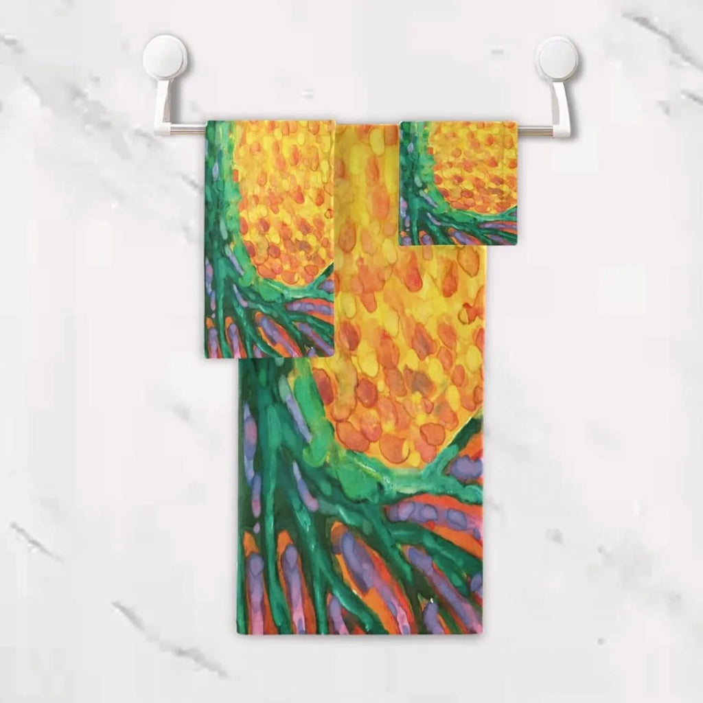 SKYSONIC 3 Pack Towel Abstract Tree for Life Cotton Bath Towel Set (1 Bath Towel, 1 Hand Towel, 1 Washcloth) for Bathroom, Super Soft and Quick Dry Towels