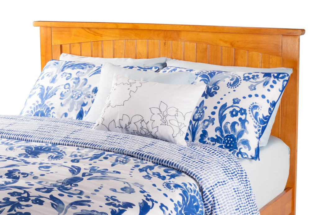 AFI Nantucket Full Size Platform Bed with Panel Footboard and Full Size Trundle in Memory Latte