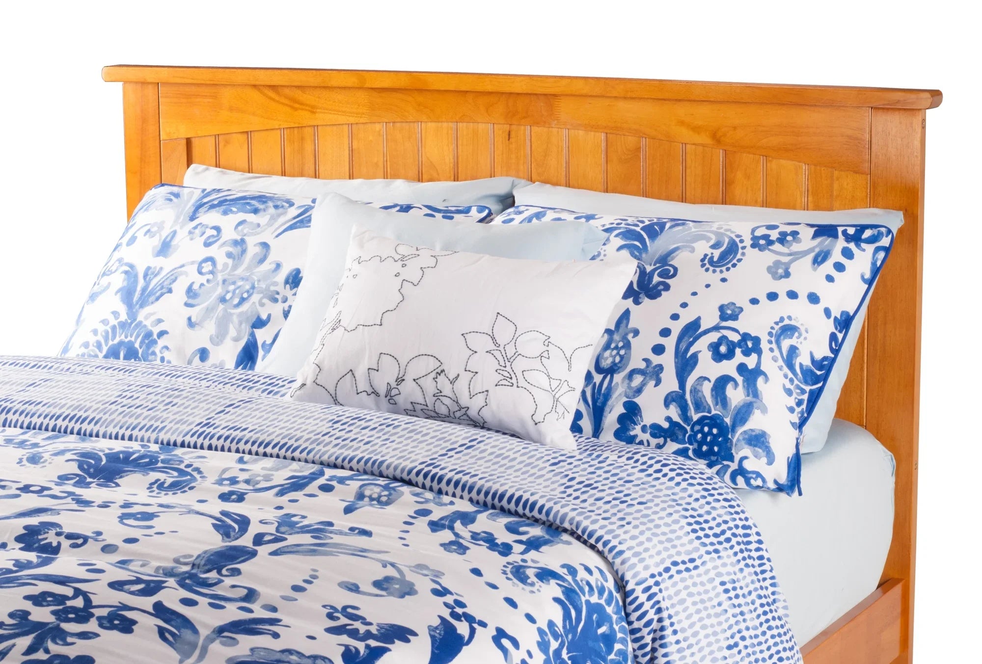 AFI Nantucket Full Size Platform Bed with Panel Footboard and Full Size Trundle in Memory Latte