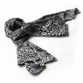 Blancho Black & White Distinctive Leopard Animal Print Fashion Soft Silk Scarf/Wrap/Shawl(Large)