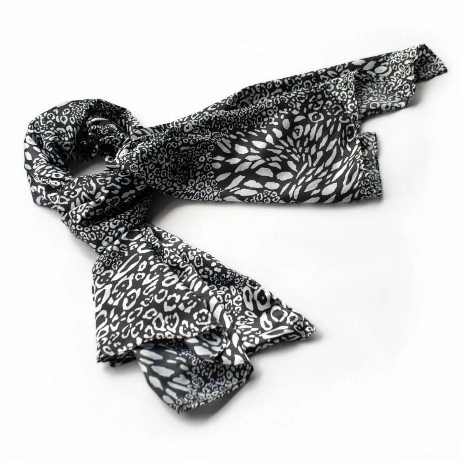 Blancho Black & White Distinctive Leopard Animal Print Fashion Soft Silk Scarf/Wrap/Shawl(Large)