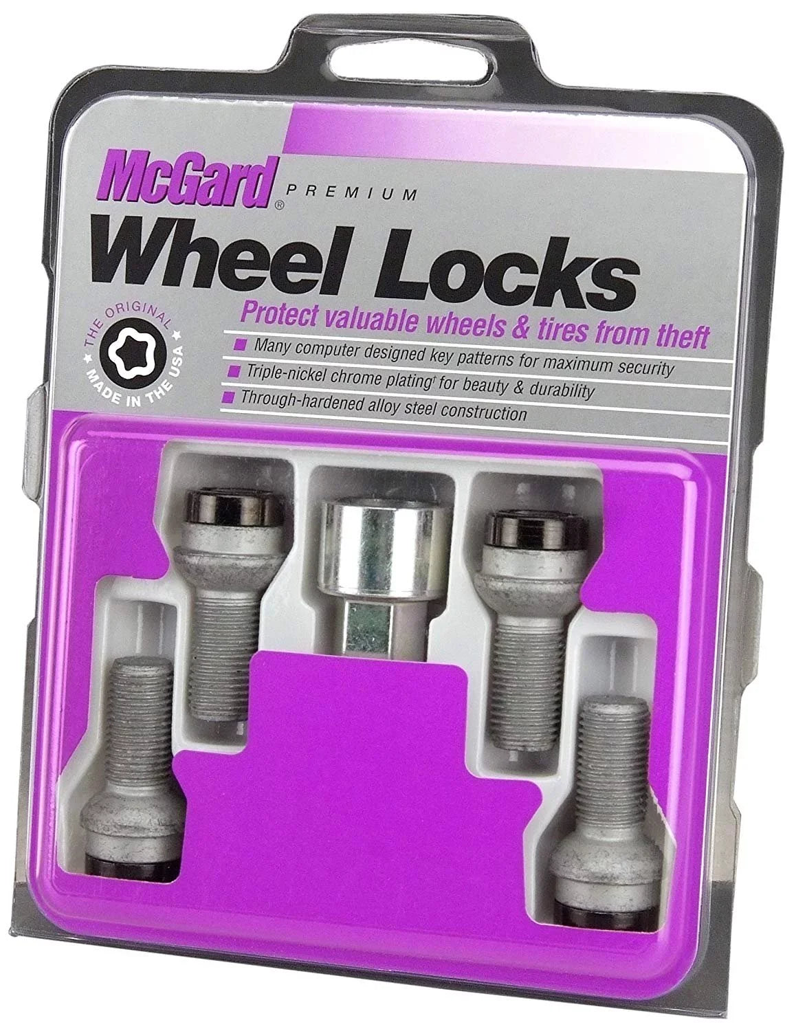 McGard 28318 Chrome/Black Bolt Style Radius Seat Lock Bolt Set Fits select: 2009-2019 VOLKSWAGEN JETTA, 2009-2019 VOLKSWAGEN TIGUAN