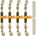 VEVOR Ratchet Chain Binder, 38"-12" Heavy Duty Load Binders, with G80 Hooks 12000 lbs Secure Load Limit, Labor-saving Anti-skid Handle, Tie Down Hauling Chain Binders for Flatbed Truck Trailer, 4 Pc