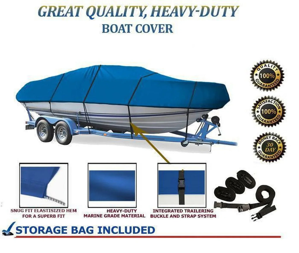 BLUE, GREAT QUALITY BOAT COVER Compatible for Lund 2100V Baron Grand Sport 1993 1994 1995