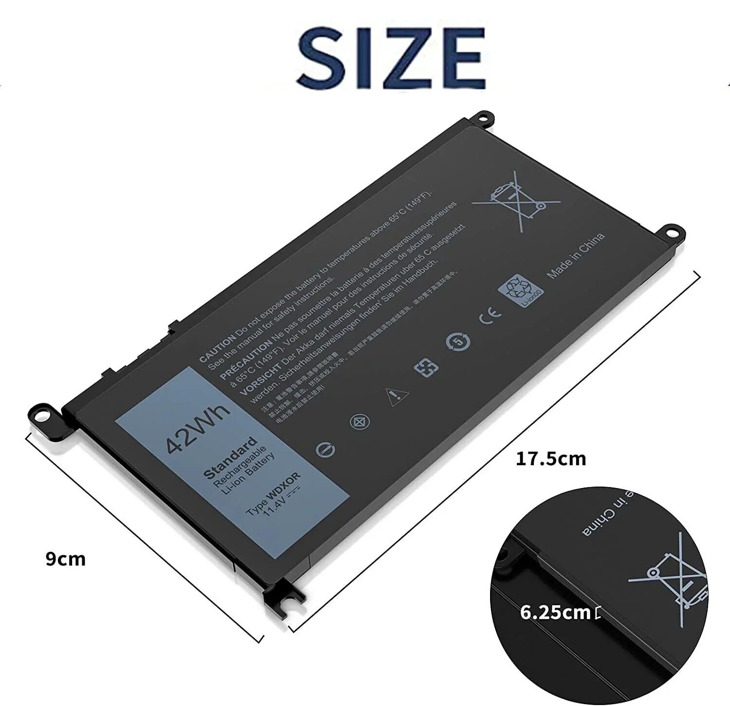 WDX0R WDXOR Energy Source For DELL Inspiron 15 5567 5568 13 5368 7368 7569 P75F P69G