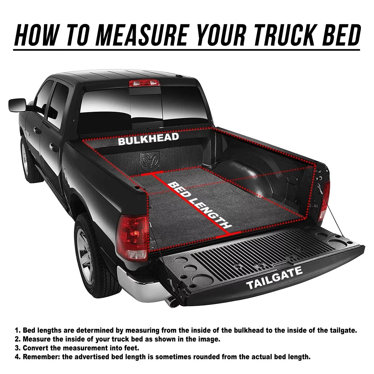 DNA Motoring TTC-TRISOFT-018 For 2009 to 2021 Random Access Memory Truck 1500 5.7' Bed Fleetside Tri -Fold Adjustable Soft Top Trunk Tonneau Cover