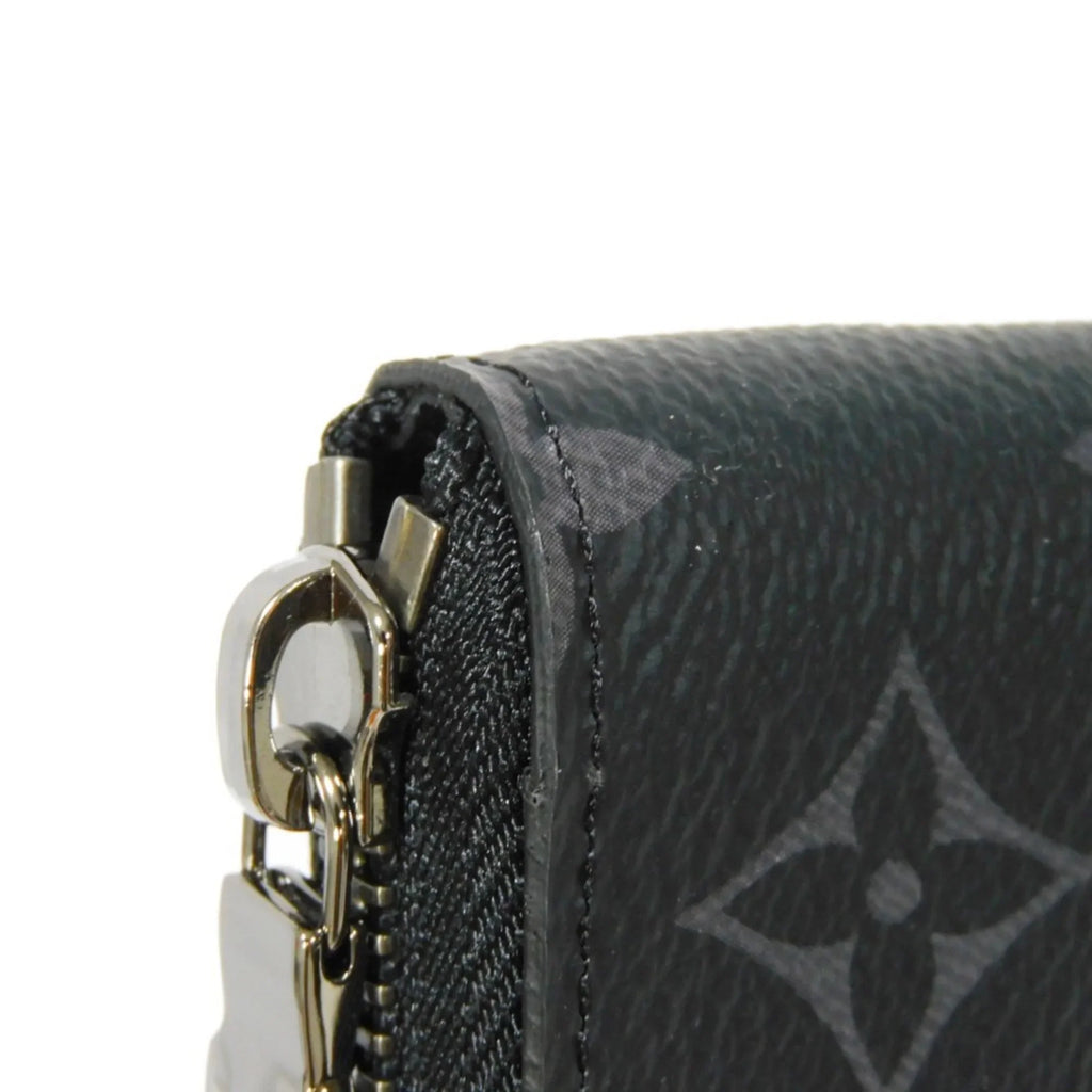 Pre-Owned LOUIS VUITTON Long Wallet Zippy Vertical LV Logo Round Zipper Random Access Memory Eclipse Noir M62295 Men's Billfold (Good)