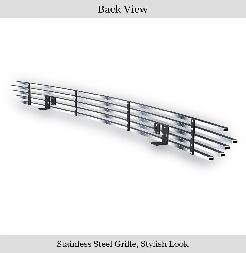APS Premium Stainless Steel Silver Horizontal Billet Grille Compatible with Toyota Tacoma 2012-2015 Lower Bumper N19-C83966T