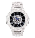 Bling-ed Out Oblong Metal Mens Color on Blast Watch - 8475Color (ST10235SDR# Silver Black)