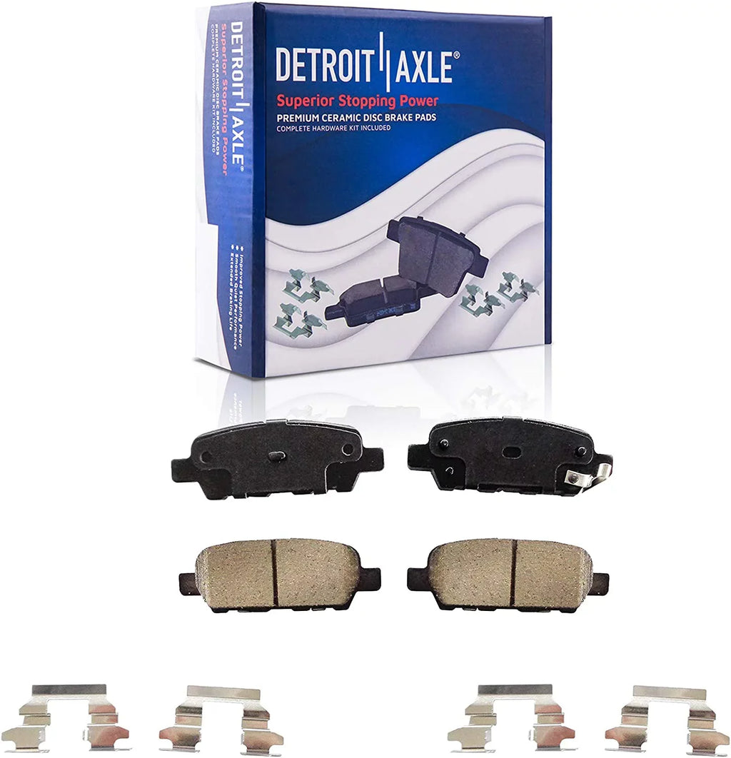 Detroit Axle - 5 Lugs Brake Kit for 08-13 Nissan Rogue 2008 2009 2010 2011 2012 2013 Disc Brake Rotors Random Access Memory Brakes Pads Replacement Front and Rear