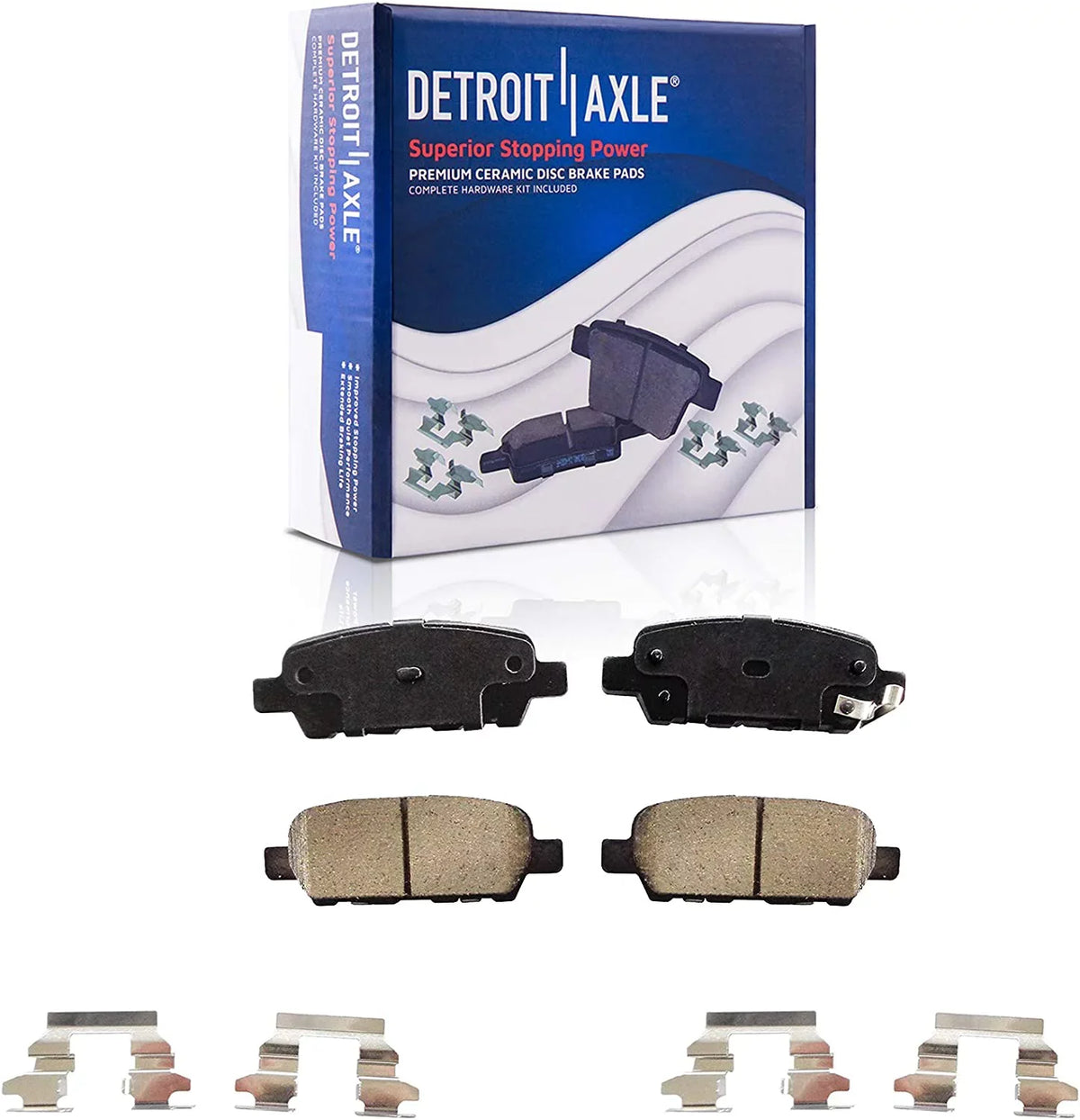 Detroit Axle - 5 Lugs Brake Kit for 08-13 Nissan Rogue 2008 2009 2010 2011 2012 2013 Disc Brake Rotors Random Access Memory Brakes Pads Replacement Front and Rear