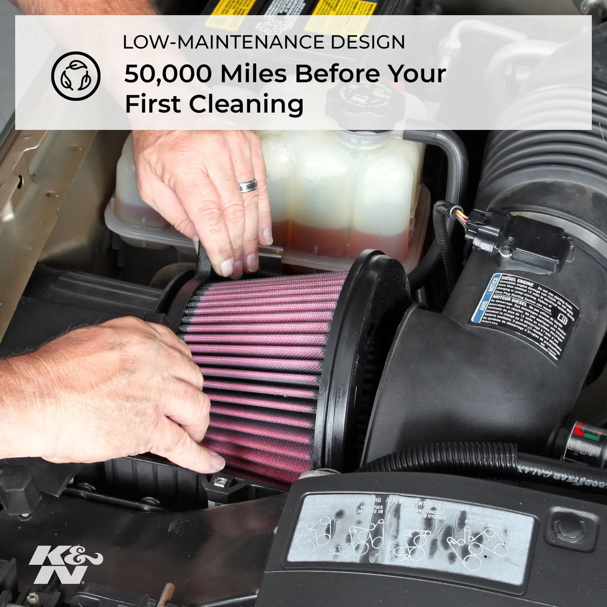 K&N Engine Air Filter: High Performance, Premium, Washable, Industrial Replacement Filter, Heavy Duty: E-3816