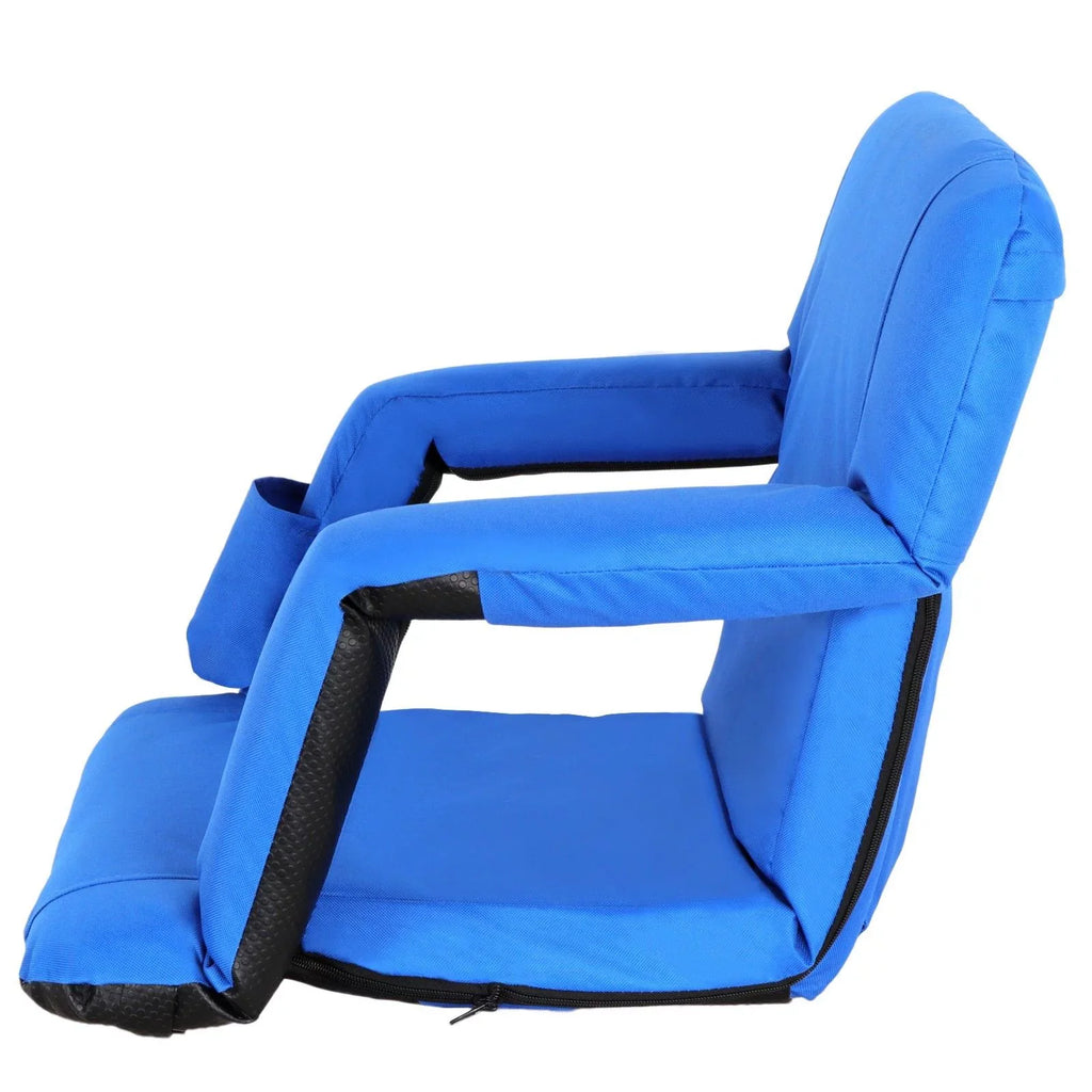 ZENSTYLE Durable Water-resistant Stadium Seat with Cup Holder 10 Tiltable Positions - Blue