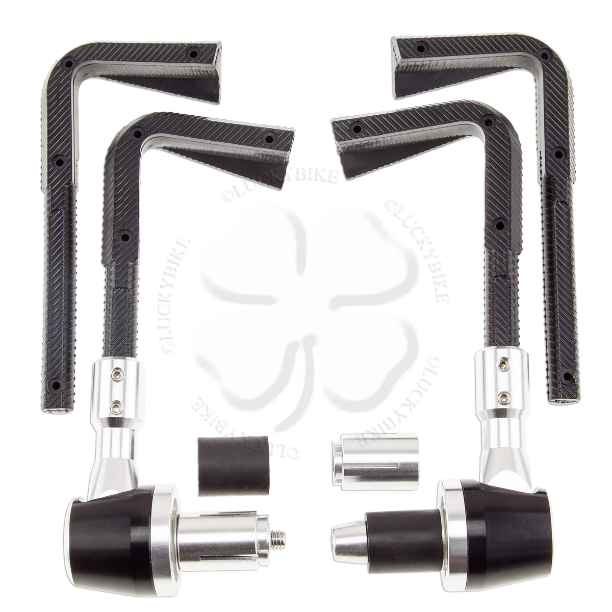Silver Lever Guard 7/8" & 6mm CNC Race Universal Hand Block PVC Bar End
