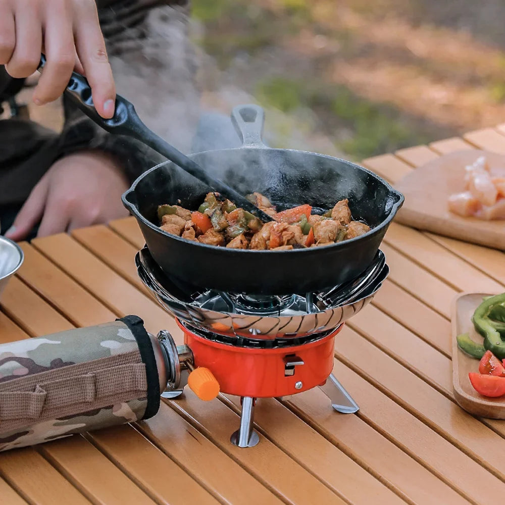 Apexeon Camping Hiking Furnace Gas Cooker, Portable Electronic Ignition Stove, Foldable Design