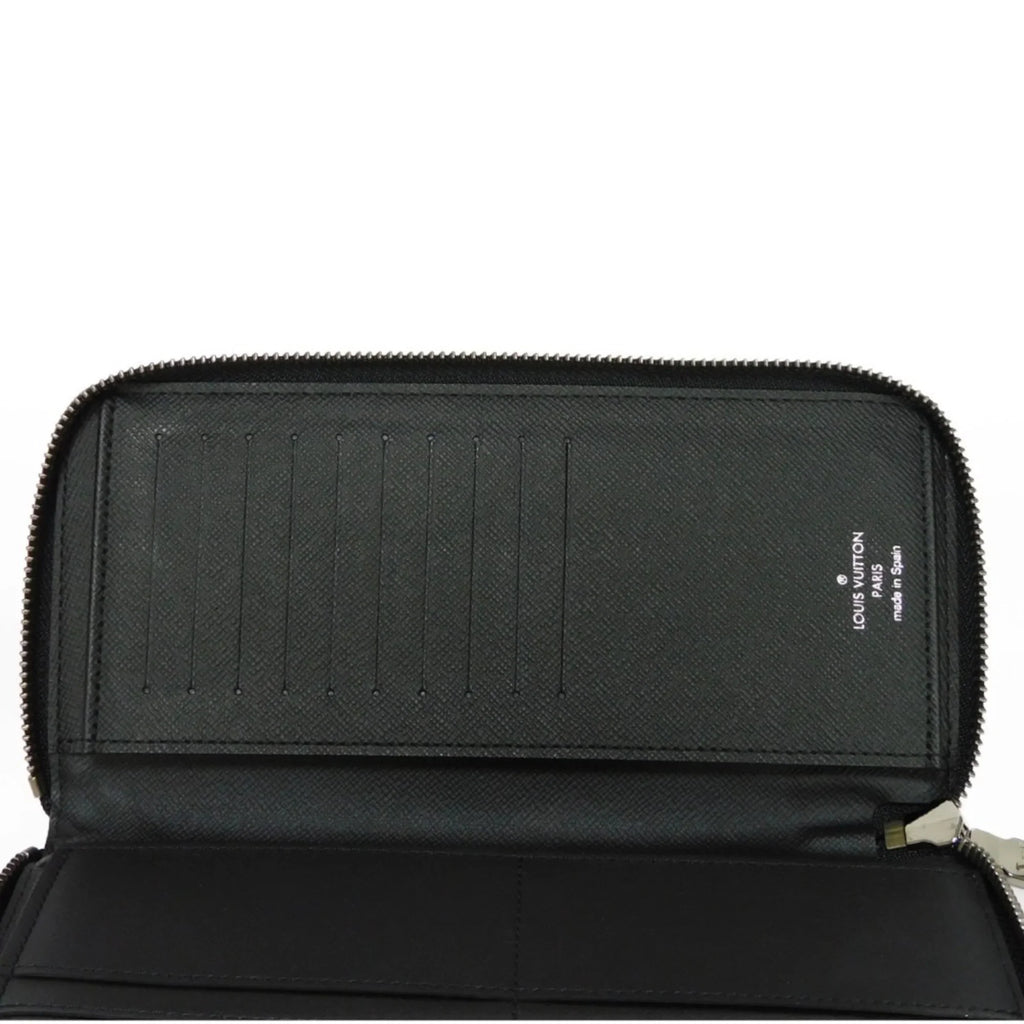 Pre-Owned LOUIS VUITTON Long Wallet Zippy Vertical LV Logo Round Zipper Random Access Memory Eclipse Noir M62295 Men's Billfold (Good)