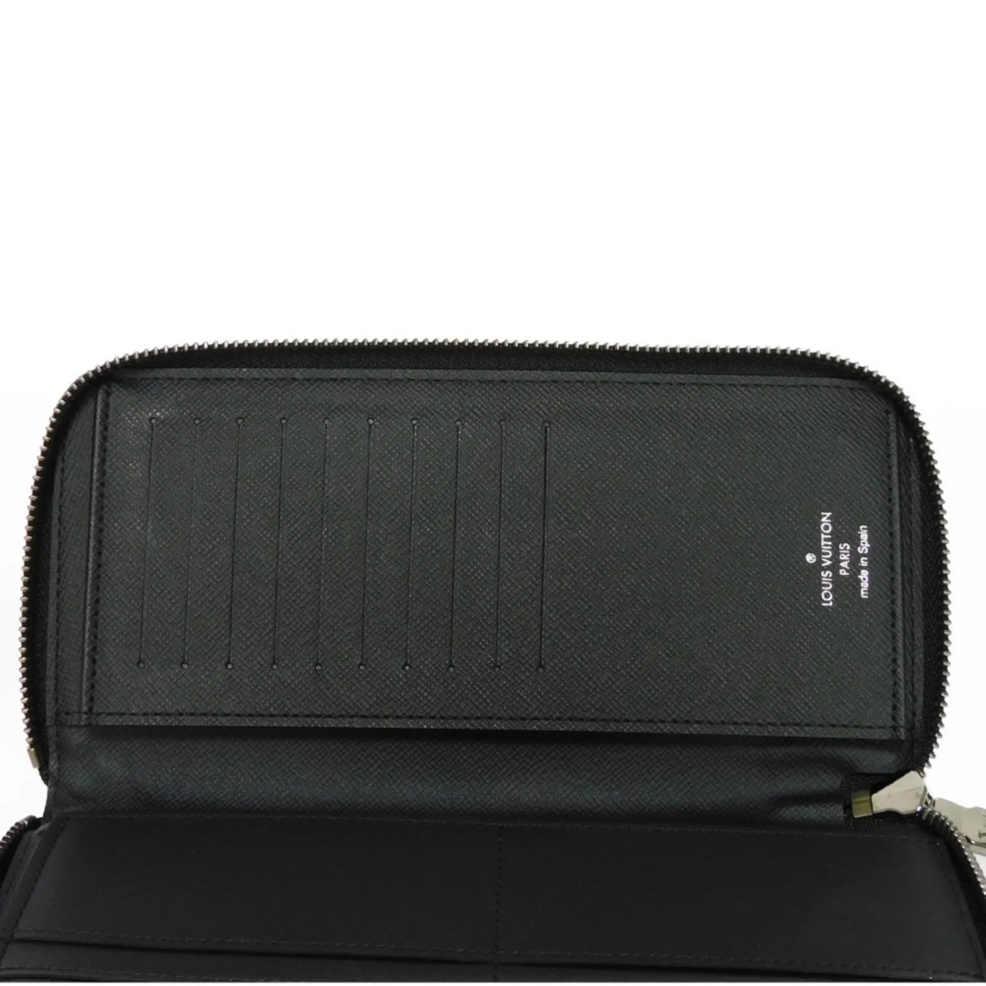 Pre-Owned LOUIS VUITTON Long Wallet Zippy Vertical LV Logo Round Zipper Random Access Memory Eclipse Noir M62295 Men's Billfold (Good)